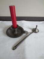 Tinnen  Blaker met een tinnen kaarsen-dover., Antiek en Kunst, Antiek | Tin, Ophalen of Verzenden