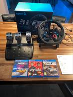Logitech g29 racing wheel met 3 race spellen, PlayStation 5, Ophalen of Verzenden, Zo goed als nieuw