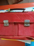 Retro leren kinderschooltas; gehaald of verzonden worden., Aktetas of Boekentas, Ophalen of Verzenden, Leer, Rood