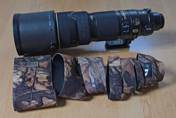 Nikon 200-400mm VR II met lenscamouflage., Audio, Tv en Foto, Fotografie | Lenzen en Objectieven, Zo goed als nieuw, Telelens