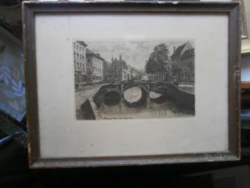 BRUSSEL, Etsje van de Augustinusbrug  met gebroken glas beschikbaar voor biedingen