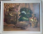 Stilleven met koperen ketel., Ophalen of Verzenden