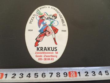 sticker België  Genk Zwartberg KRAKUS Pools Zang & Dansensem beschikbaar voor biedingen