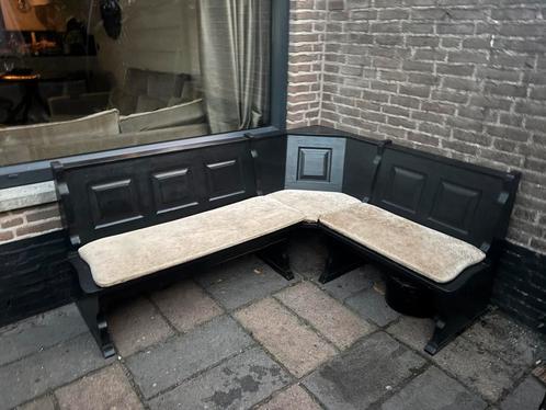 Hoekbankje Oostenrijkse stijl zwart, Huis en Inrichting, Banken | Complete zithoeken, Gebruikt, Hout, Ophalen of Verzenden