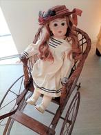 Antieke pop replica - puntgaaf, midden groot model 55 cm., Verzamelen, Poppen, Ophalen of Verzenden, Zo goed als nieuw, Pop