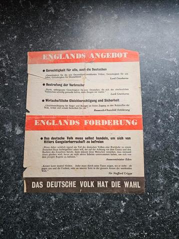 Origineel Duits Propaganda Pamflet beschikbaar voor biedingen