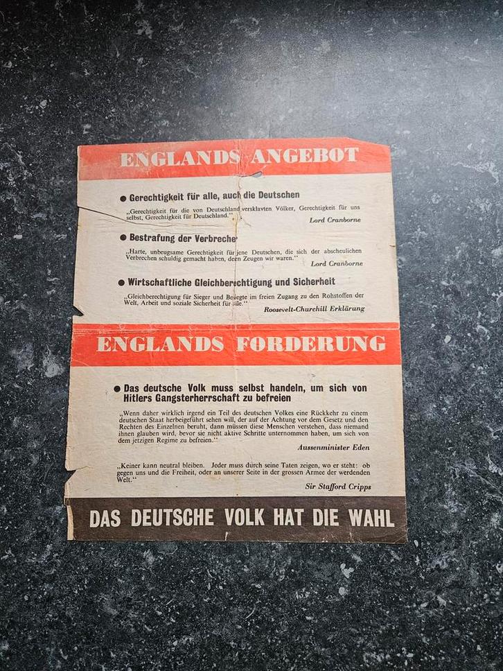 Origineel Duits Propaganda Pamflet, Verzamelen, Militaria | Tweede Wereldoorlog, Overige soorten, Overige typen, Duitsland, Ophalen of Verzenden