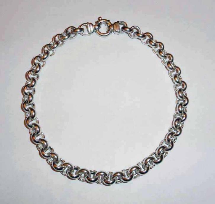 Ketting Zilver Jasseron Grof Choker, Sieraden, Tassen en Uiterlijk, Kettingen, Nieuw, Zilver, Zilver, Verzenden