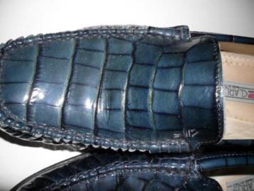 Clarus-lavorazione artigiana crocodile blue instapper mt 37  beschikbaar voor biedingen