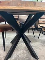 Magazijn leegverkoop ronde eettafel mangohout matrix zwart, Nieuw, Ophalen of Verzenden, Info@wkhome.nl, Argonweg 20 Amersfoort
