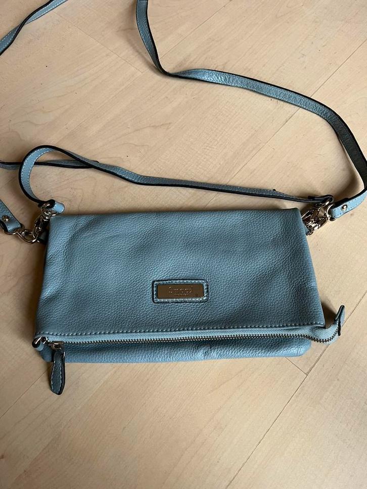 SMAAK AMSTERDAM als nieuw licht mid blauw echt leren tasje, Sieraden, Tassen en Uiterlijk, Tassen | Damestassen, Zo goed als nieuw