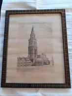 Groningen Martinitoren oude prent, Verzamelen, Foto's en Prenten, Gebruikt, Ophalen of Verzenden, Gebouw, Voor 1940
