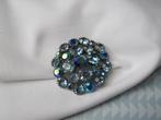 Broche Karu blauw en aurora heldere stenen., Sieraden, Tassen en Uiterlijk, Broches, Met kristal, Overige materialen, Zo goed als nieuw