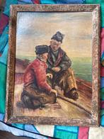 Oude schilderij van vissers op zee, Ophalen