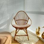 vintage jaren 50 bamboe STOEL rotan Mid Century design Boho, Ophalen, Gebruikt, Riet of Rotan, Eén