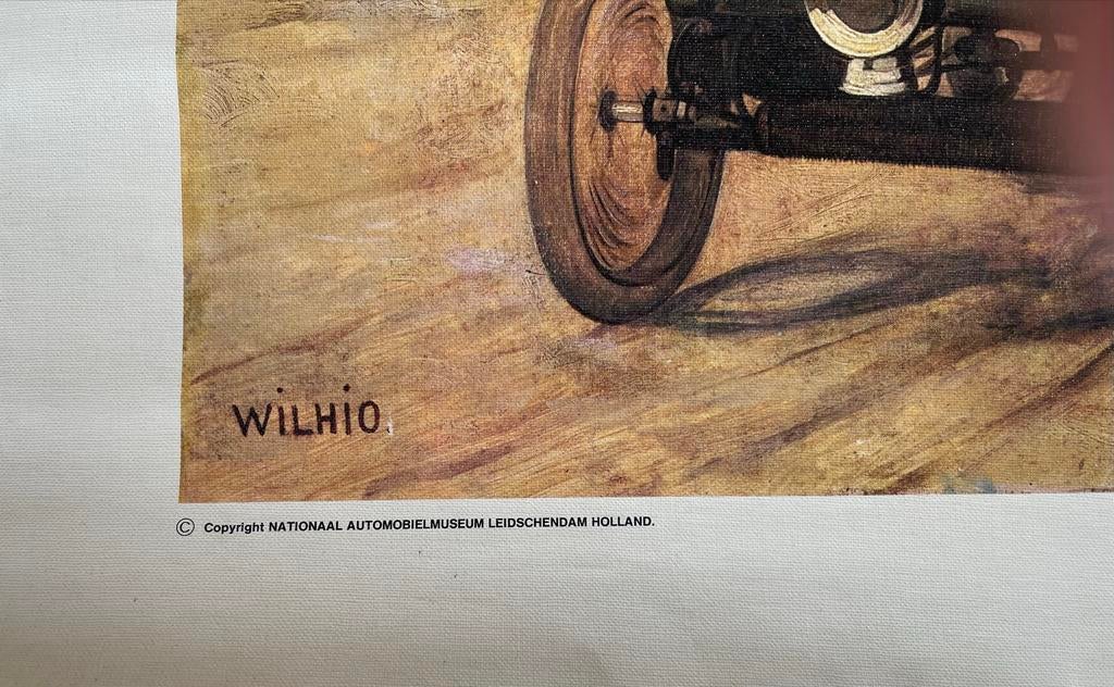 Afbeelding van oude auto copy van schilderij op linnen., Ophalen of Verzenden
