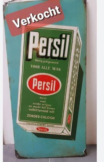 gezocht persil emaille bord, Ophalen of Verzenden, Reclamebord