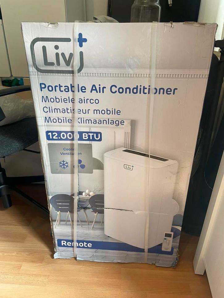 NIEUW –Liv+ Airco Chilly 12.000 BTU – Koelen – Mobiele airco, Witgoed en Apparatuur, Airco's, Nieuw, Mobiele airco, 60 tot 100 m³