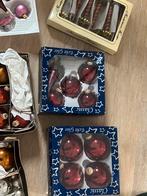 40-50 stuks kerstversiering, goud, dieprood,, Ophalen, Gebruikt