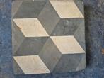 75 antieke cementtegels Escher motief zwart, grijs,wit, Doe-het-zelf en Verbouw, Tegels, Ophalen, Gebruikt, Minder dan 20 cm, Minder dan 5 m²