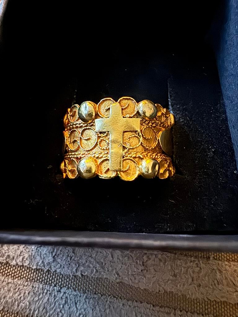 Antieke Zeeuwse gouden dopring, ca. 1900, Sieraden, Tassen en Uiterlijk, Ringen, Gebruikt, Dame of Heer, 20 of groter, Goud, Goud
