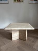 Travetin Salontafel 77x77x45, Ophalen, Overige materialen, Gebruikt, 50 tot 100 cm