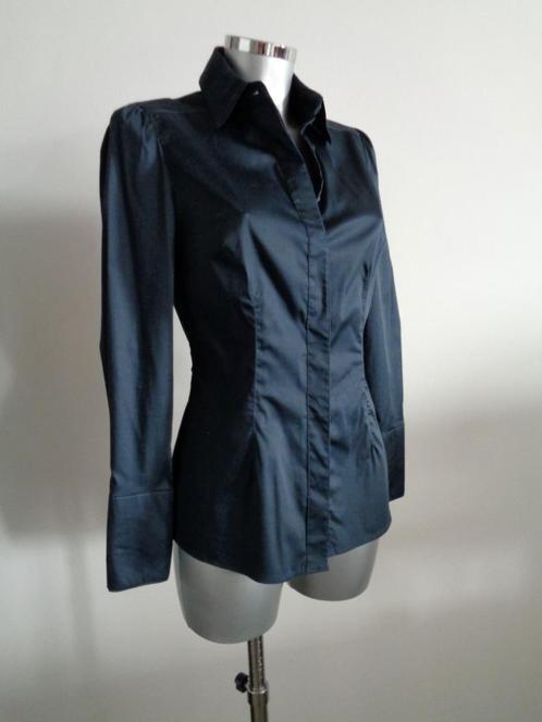Duurzame mode slim fit blouse Monique Collignon 36, Kleding | Dames, Blouses en Tunieken, Nieuw, Maat 36 (S), Blauw, Ophalen of Verzenden