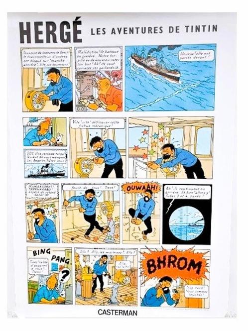Kuifje ✅ XL kleurenposter van HERGE ⭐ 70 x 50 cm, Verzamelen, Stripfiguren, Nieuw, Plaatje, Poster of Sticker, Kuifje, Ophalen of Verzenden