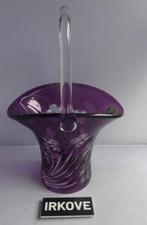 BOHEEMS KRISTAL * MOOI MANDJE * Paars *, Antiek en Kunst, Antiek | Glas en Kristal, Verzenden