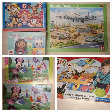 5 puzzels bing mega paw patrol Minnie mouse gabby poppenhuis beschikbaar voor biedingen