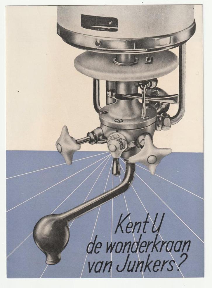 Junkers wonderkraan / gijser oude folder, Boeken, Catalogussen en Folders, Gelezen, Folder, Verzenden