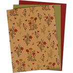 Faux Leather Paper groen, naturel, rood 3 vel in vers. maten, ., ., .