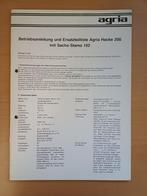 Handleiding en onderdelenboek Agria schoffel 200, Ophalen of Verzenden, Gelezen, Tractor en Landbouw