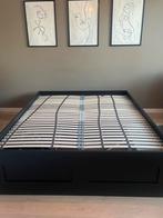 IKEA Bed 180x200 + Lattenbodem, Huis en Inrichting, Slaapkamer | Bedden, Ophalen, Gebruikt, Zwart, Tweepersoons