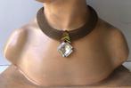 Bullatti halsketting Choker  - 80s  - Art Deco Stijl Collier, Met kristal, Overige kleuren, Ophalen of Verzenden, Zo goed als nieuw