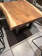 Salontafels metalen en houten, Huis en Inrichting, Tafels | Salontafels, 50 tot 100 cm, Rond, Ophalen of Verzenden, Zo goed als nieuw