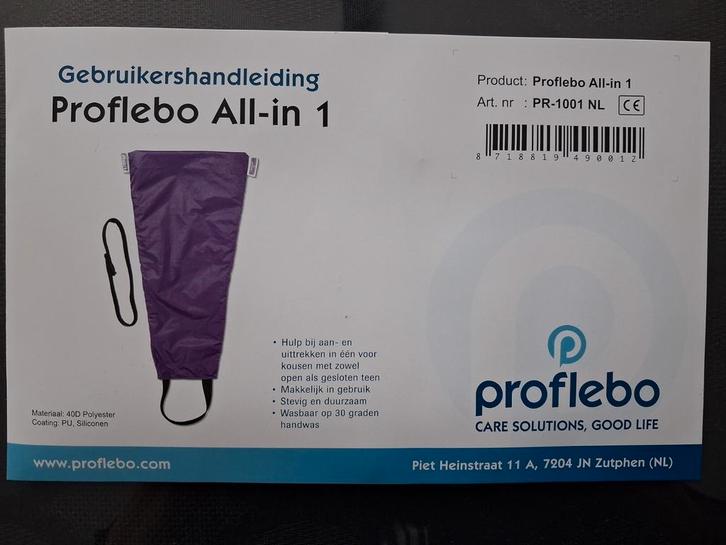 Proflebo all in 1 aantrekhulp v steunkous open teen zgan!, Diversen, Verpleegmiddelen, Zo goed als nieuw, Ophalen of Verzenden
