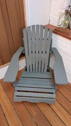 Tuinstoel Deckchair Adirondeck Grijs, Ophalen, Nieuw, Hout