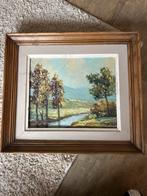 Landschap met riviertje door Albert Bern, Ophalen of Verzenden