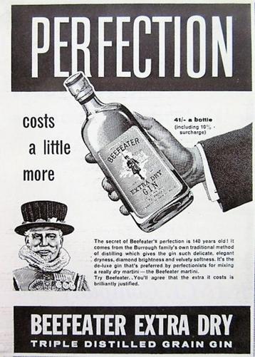 8 vintage advertenties reclames Beefeater gin 1961-72 drank beschikbaar voor biedingen