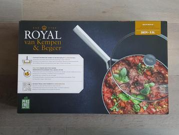 RVS hapjespan met glazen deksel NIEUW - 28 cm  - PFAS-vrij beschikbaar voor biedingen