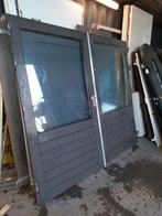 Dubbele Hardhouten deuren 220x201,5 cm, 1 tot 2 meter, Minder dan 3 meter, Ophalen of Verzenden, Zo goed als nieuw
