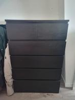 Malm ladekast, zwartbruin, Huis en Inrichting, Ophalen, Gebruikt, 100 tot 150 cm, 50 tot 100 cm