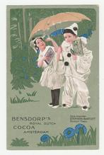 Reclame.  Cacao Bensdorp.   Meisje met Pierrot.  Amsterdam., Verzenden, Voor 1920, Ongelopen, Overige thema's