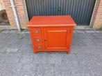 Leuke roodbruine houten ladekast/bergkast met 3 laden, Ophalen, Gebruikt, 50 tot 100 cm, 3 of 4 laden