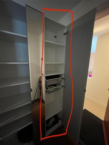 PAX kast 50x35x236 grijze deur
