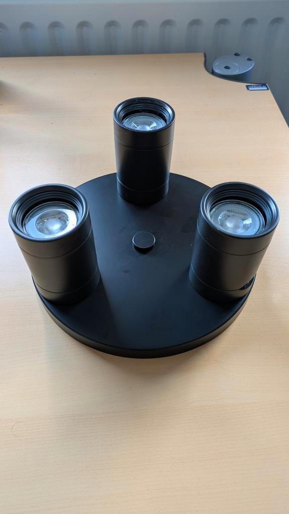 IKEA NYMÅNE plafondspot met 3 spots zwart, Huis en Inrichting, Lampen | Spots, Zo goed als nieuw, Plafondspot of Wandspot, Metaal of Aluminium