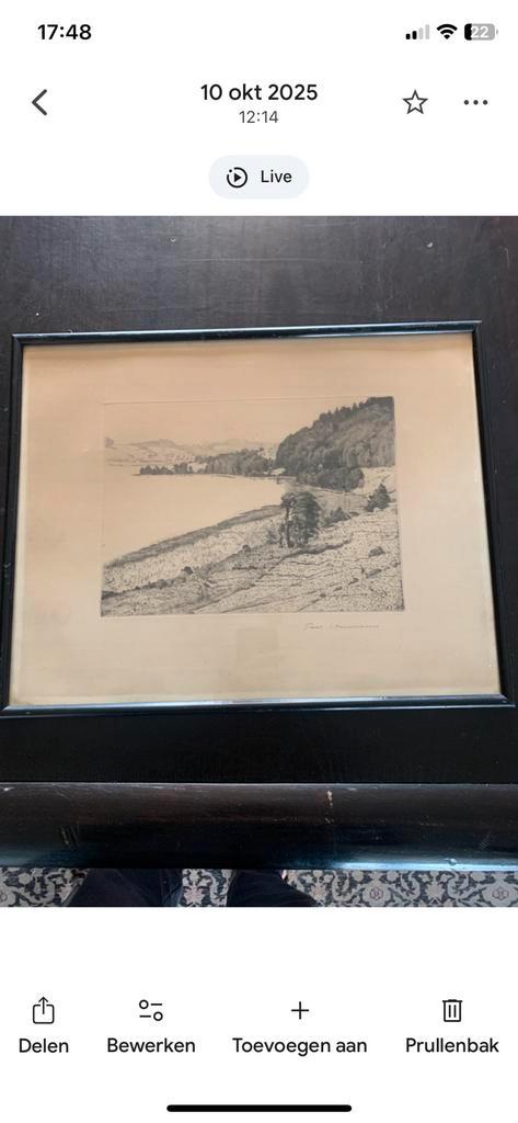 Originele ets Paul Hermann(1864-1944)gesigneerd, Antiek en Kunst, Kunst | Etsen en Gravures, Ophalen of Verzenden