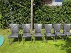 6 eetkamerstoelen van het merk HVS, Ophalen, Gebruikt, Metaal, Grijs