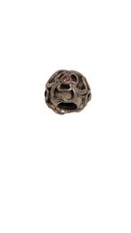 (814) Pandora bedel bloem met roze steentje zilver, Pandora, Ophalen of Verzenden, Zo goed als nieuw, 1 bedel